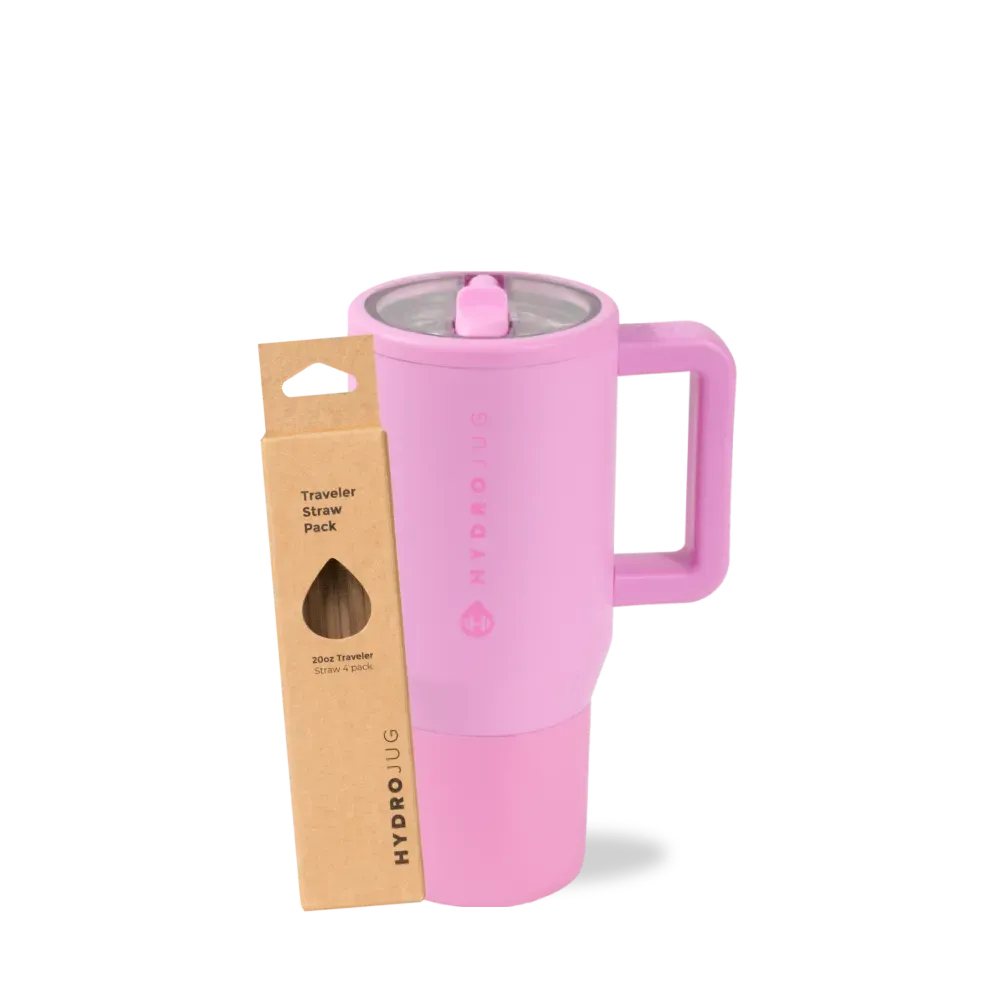 Bubblegum Traveler 20oz + Replacement Straw Pack Bundle
