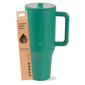 Kelly Green Traveler 40oz + Replacement Straw Pack Bundle