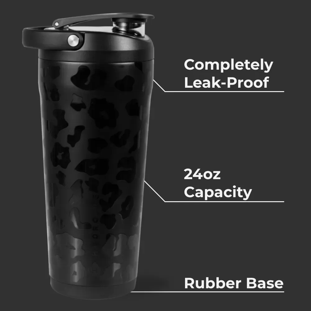 Black Leopard Insulated Shaker (24oz) - Image 5